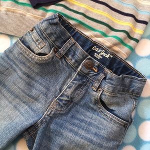 CAT & JACK Striped Long Sleeve & Jean Set